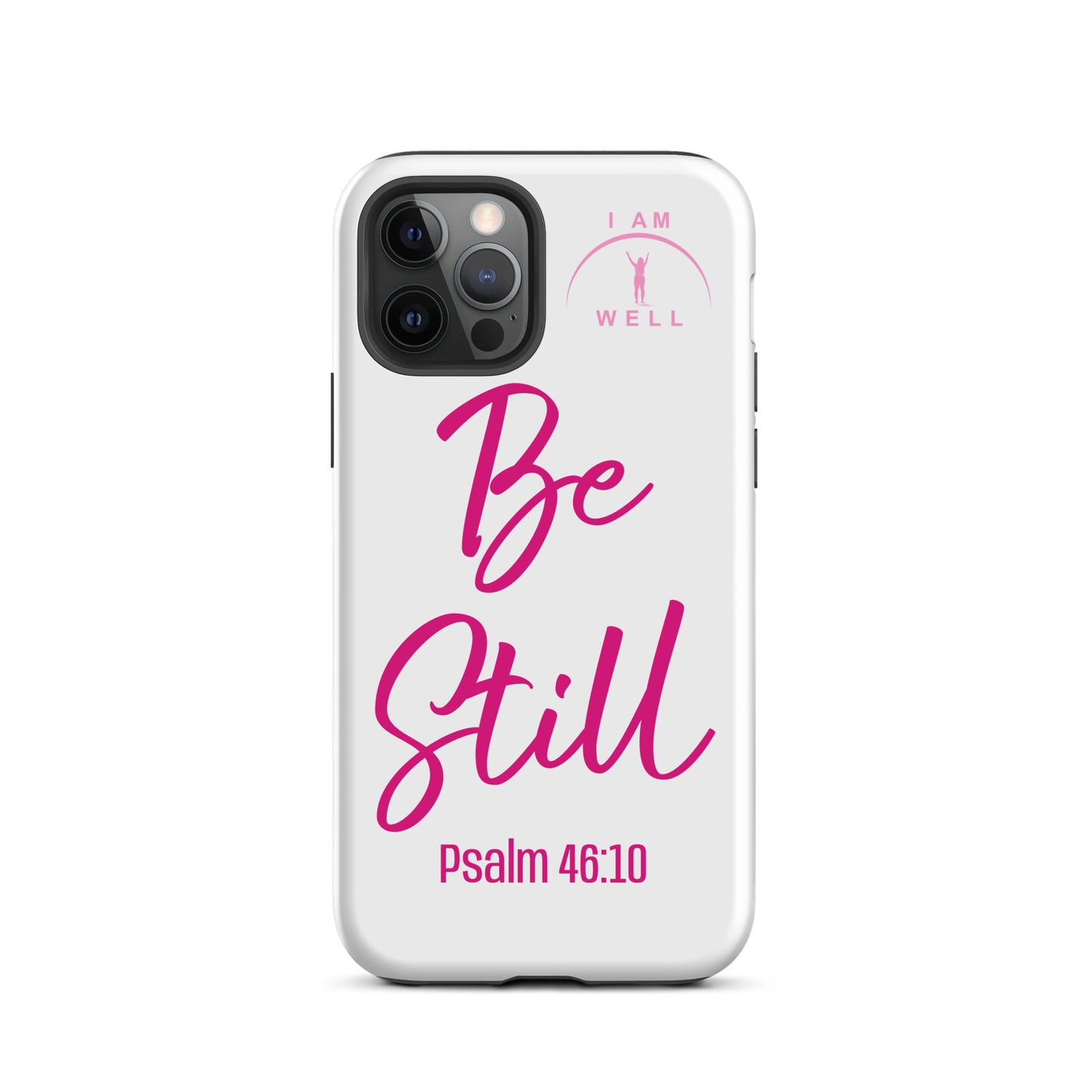 I AM WELL Tough Case for iPhone®  Women's White w/ Pink Logo