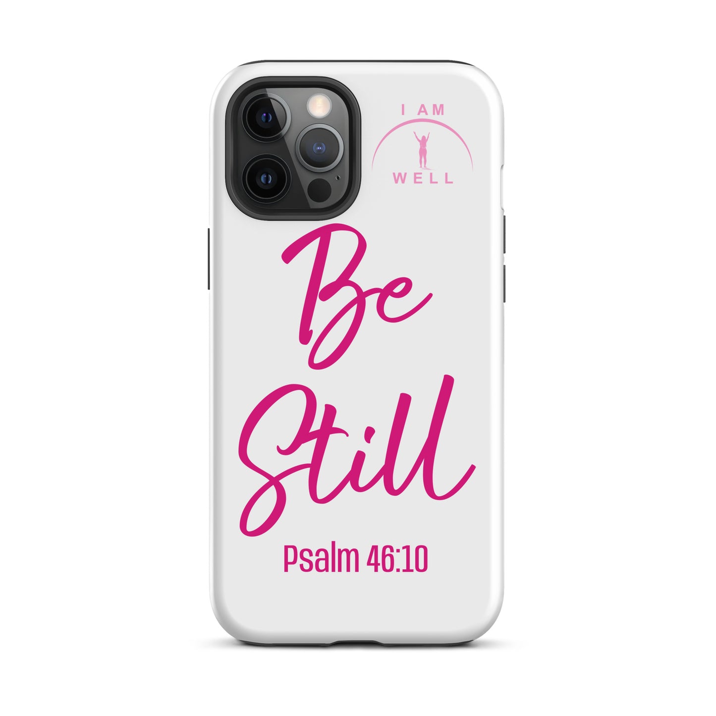 I AM WELL Tough Case for iPhone®  Women's White w/ Pink Logo