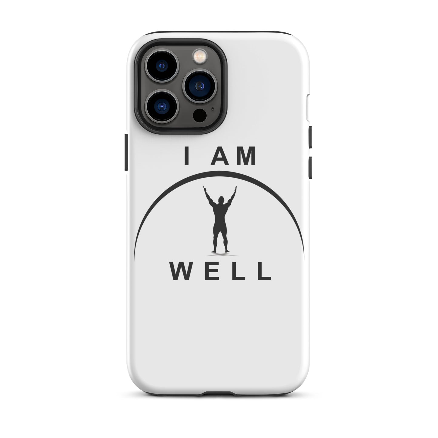 I AM WELL Tough Case for iPhone® Men's White w/ Black Logo