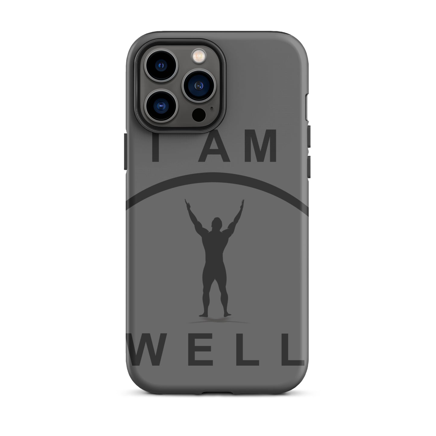 I AM WELL Tough Case for iPhone® Men's Dark Grey w/ Black Logo