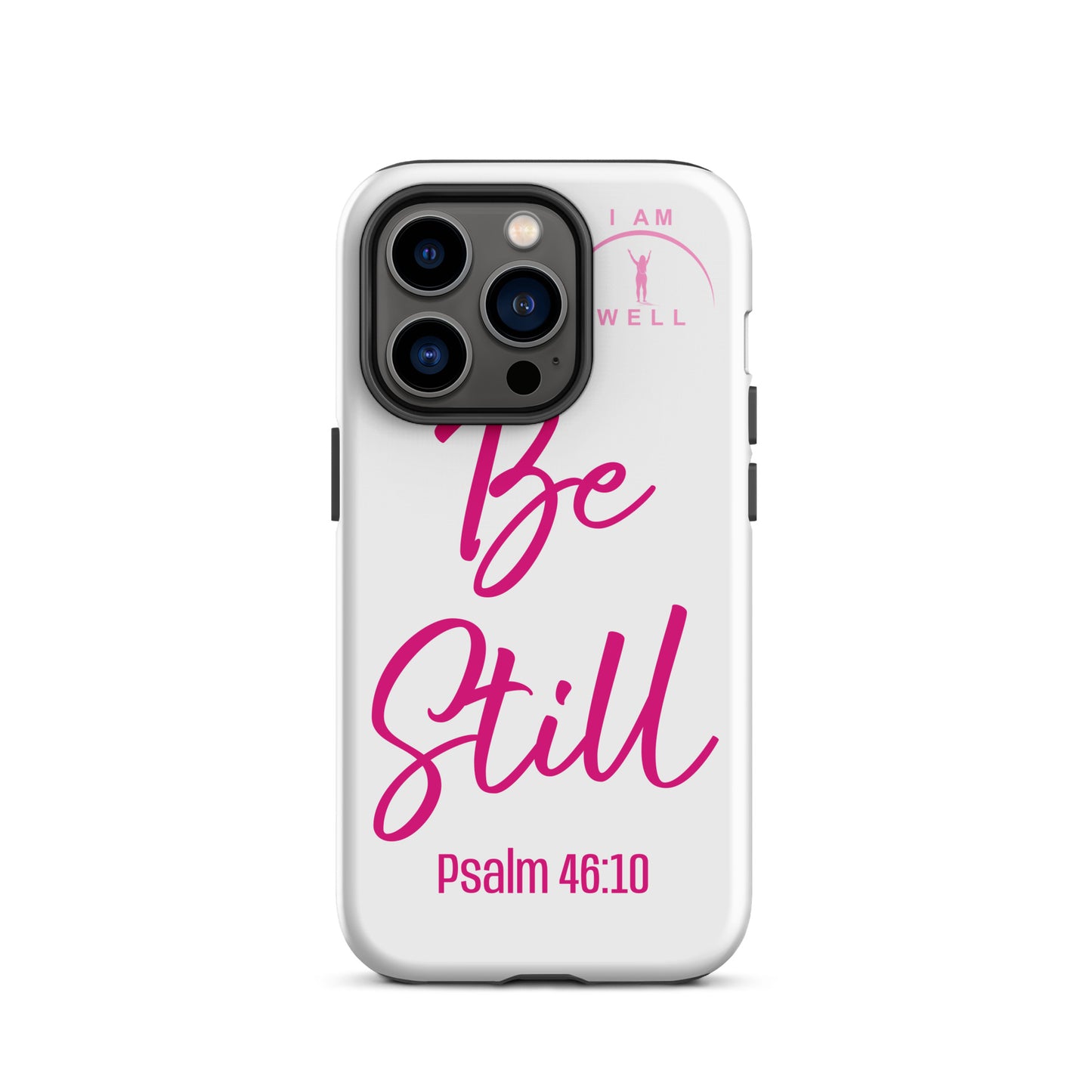 I AM WELL Tough Case for iPhone®  Women's White w/ Pink Logo