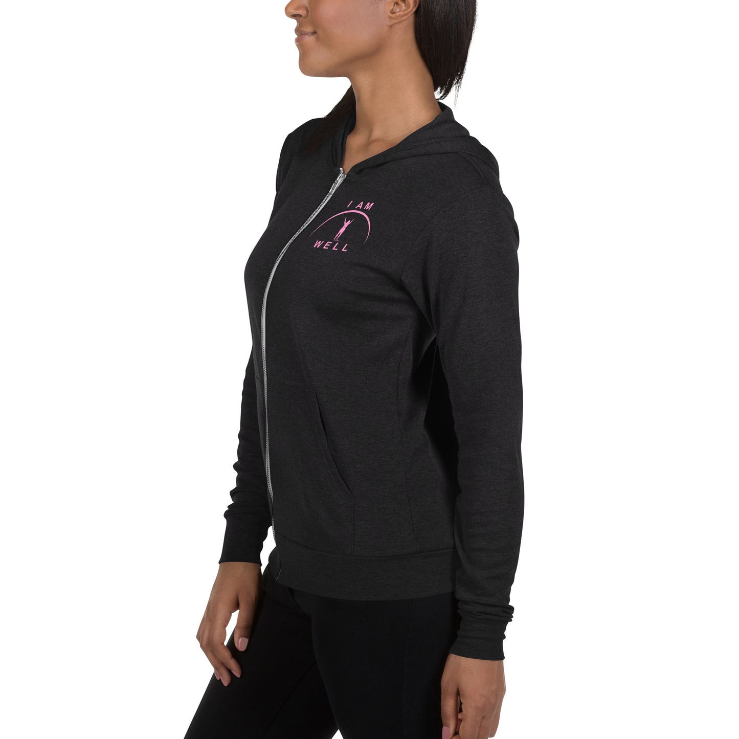 I AM WELL Women's Zip Hoodie w/ Pink Logo (multiple color options)