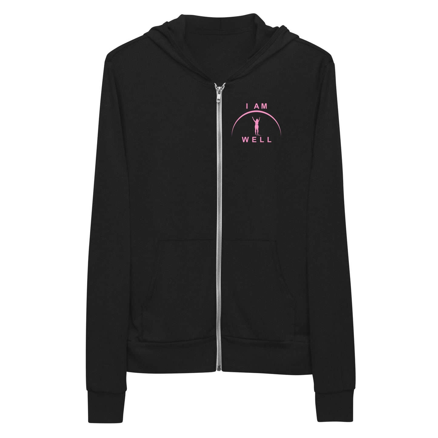 I AM WELL Women's Zip Hoodie w/ Pink Logo (multiple color options)