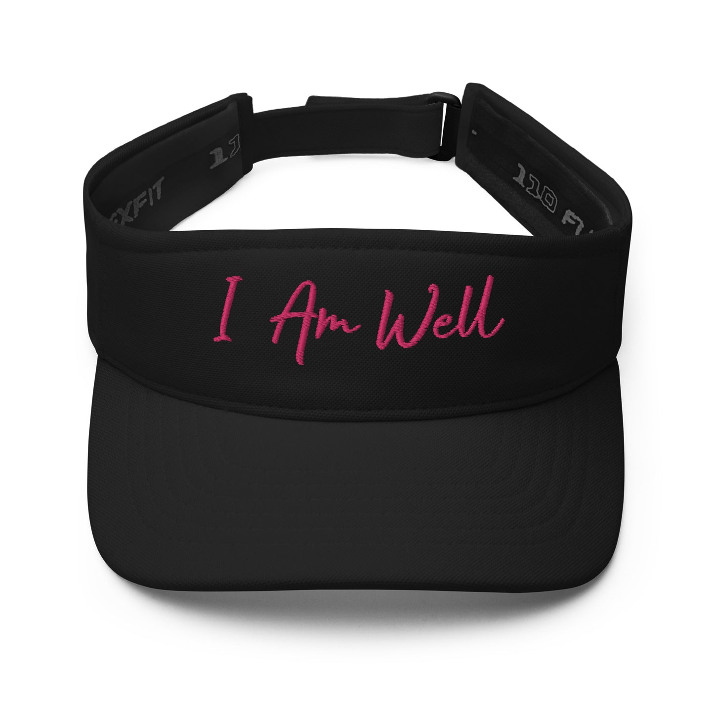 I AM WELL Women's Visor - Pink Script Embroidered Letters (Multiple Color Options)