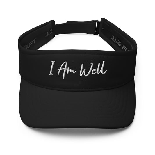 I AM WELL Women's Visor - White Script Embroidered Letters (Multiple Color Options)