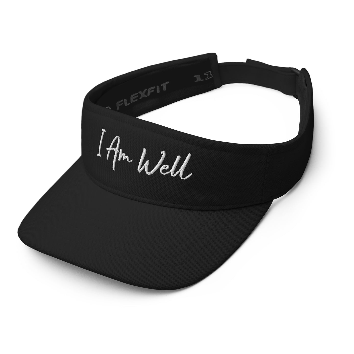 I AM WELL Women's Visor - White Script Embroidered Letters (Multiple Color Options)