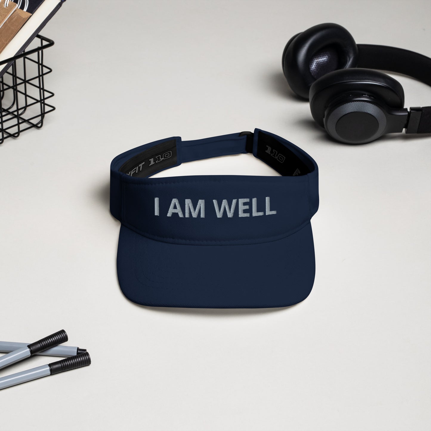 I AM WELL Unisex Visors - Grey "I AM WELL" Embroidered Letters (multiple color options)