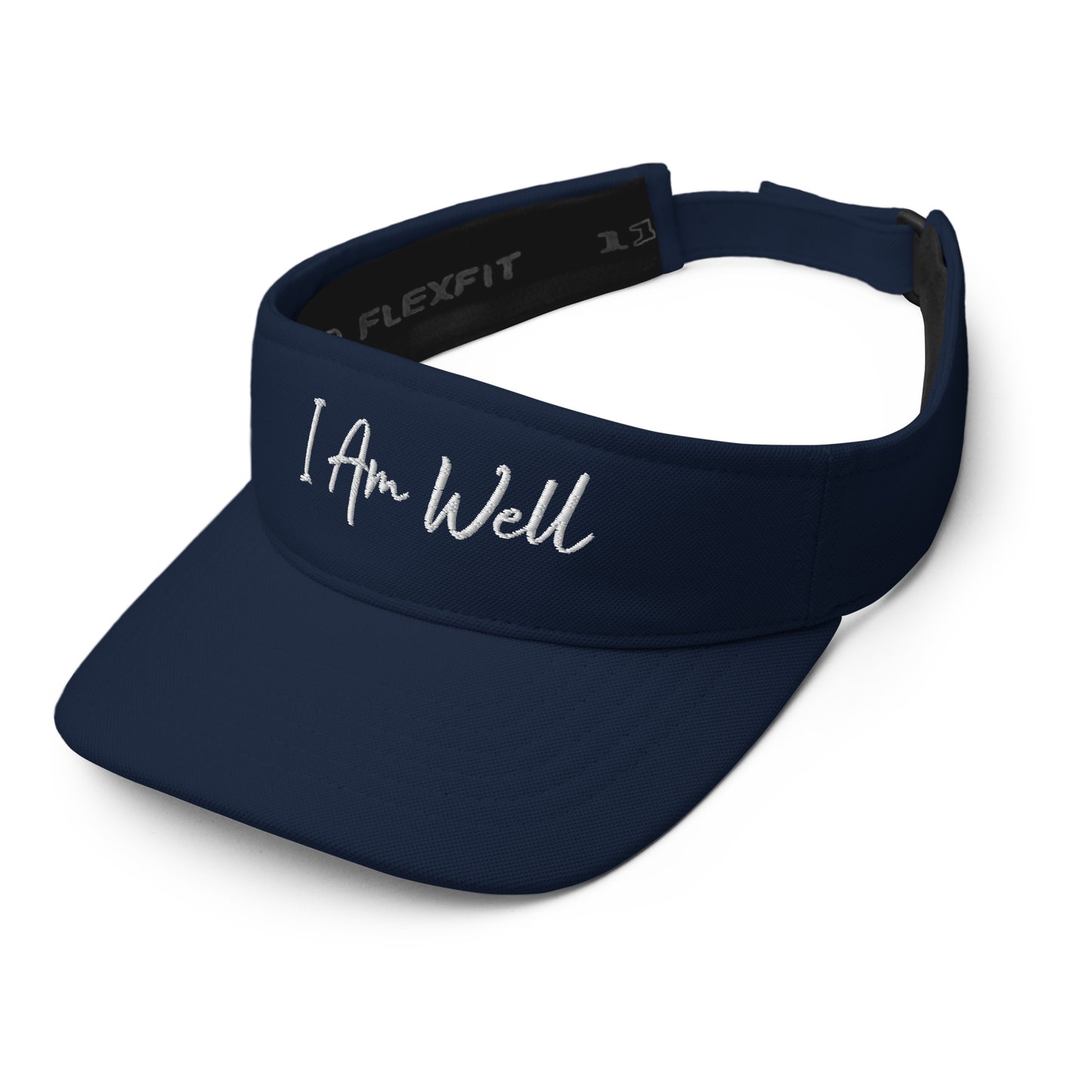 I AM WELL Women's Visor - White Script Embroidered Letters (Multiple Color Options)