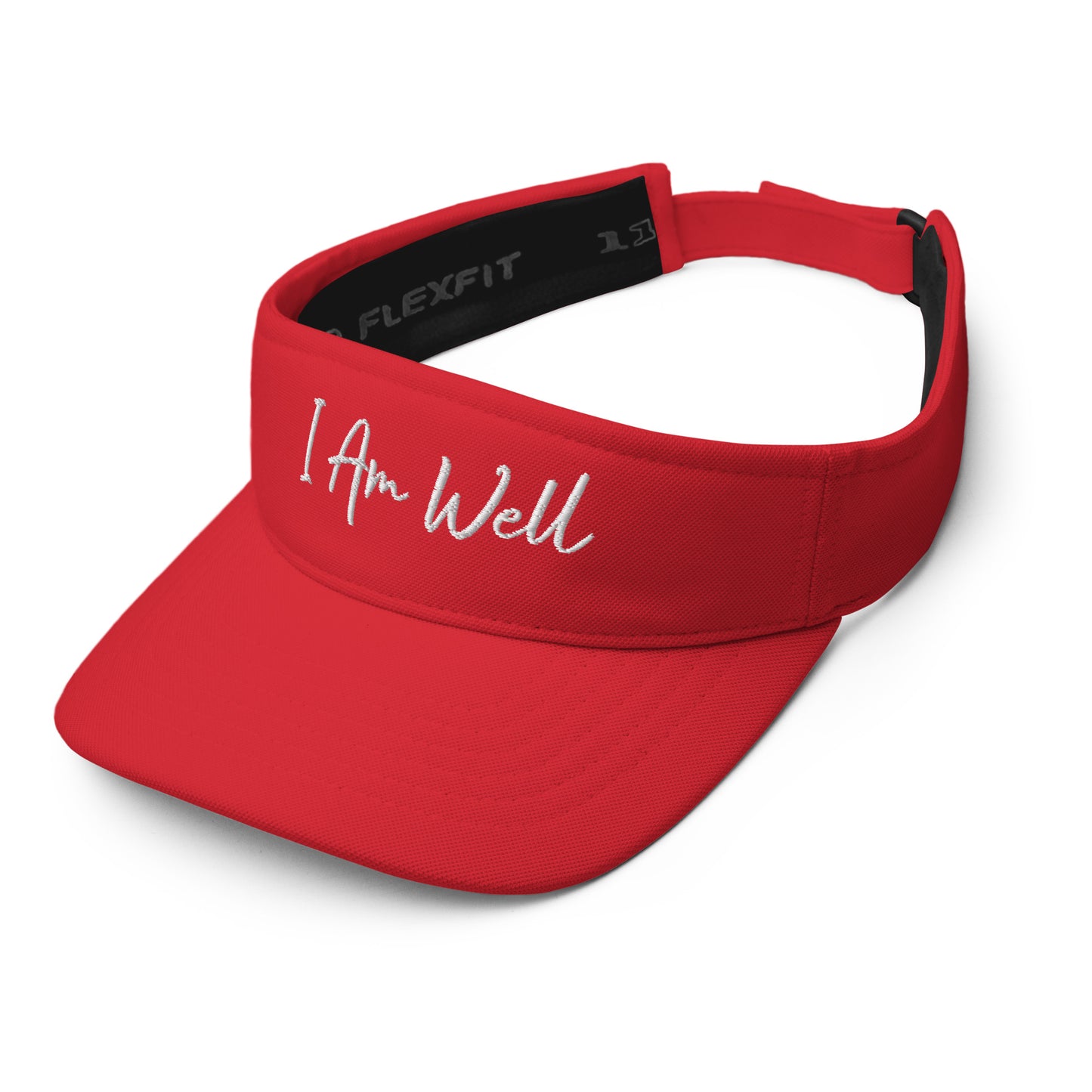 I AM WELL Women's Visor - White Script Embroidered Letters (Multiple Color Options)