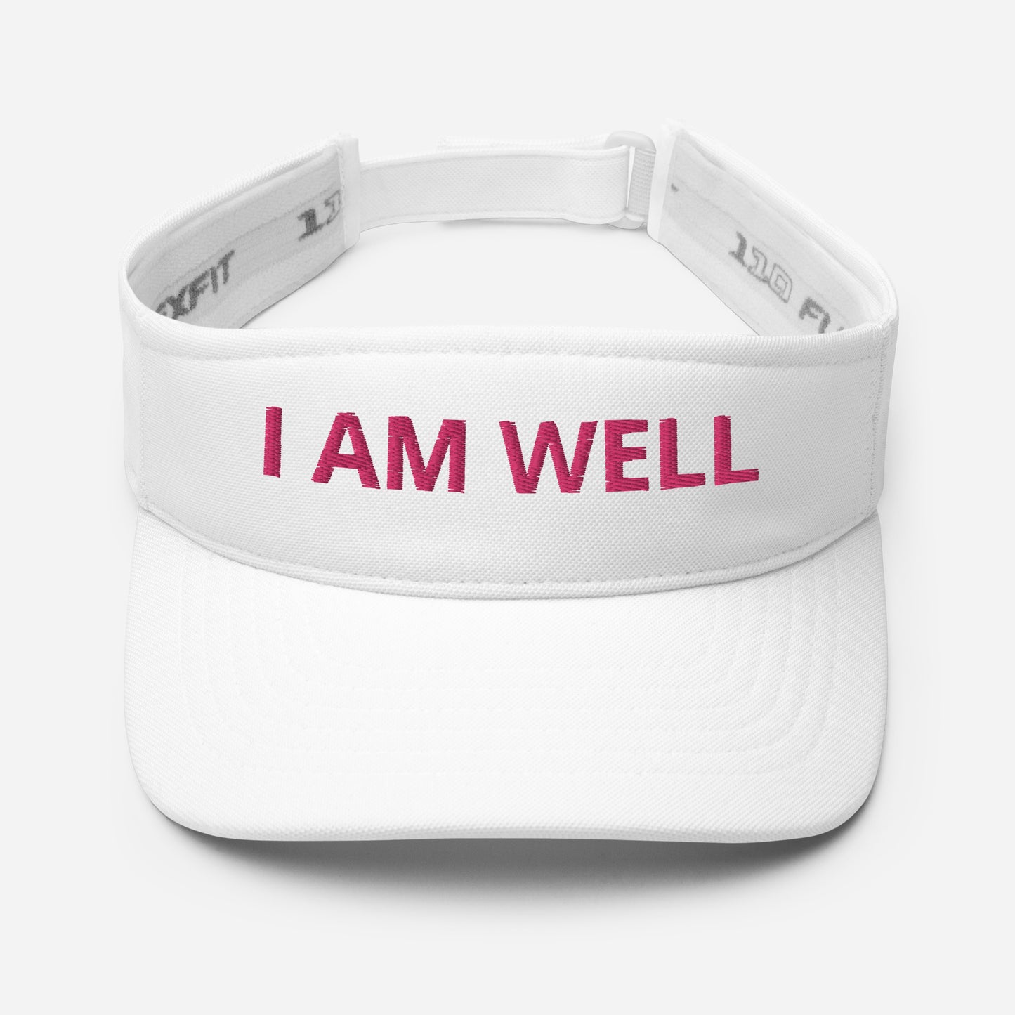 I AM WELL Women's Visor - Pink "I AM WELL" Embroidered Letters (multiple color options)