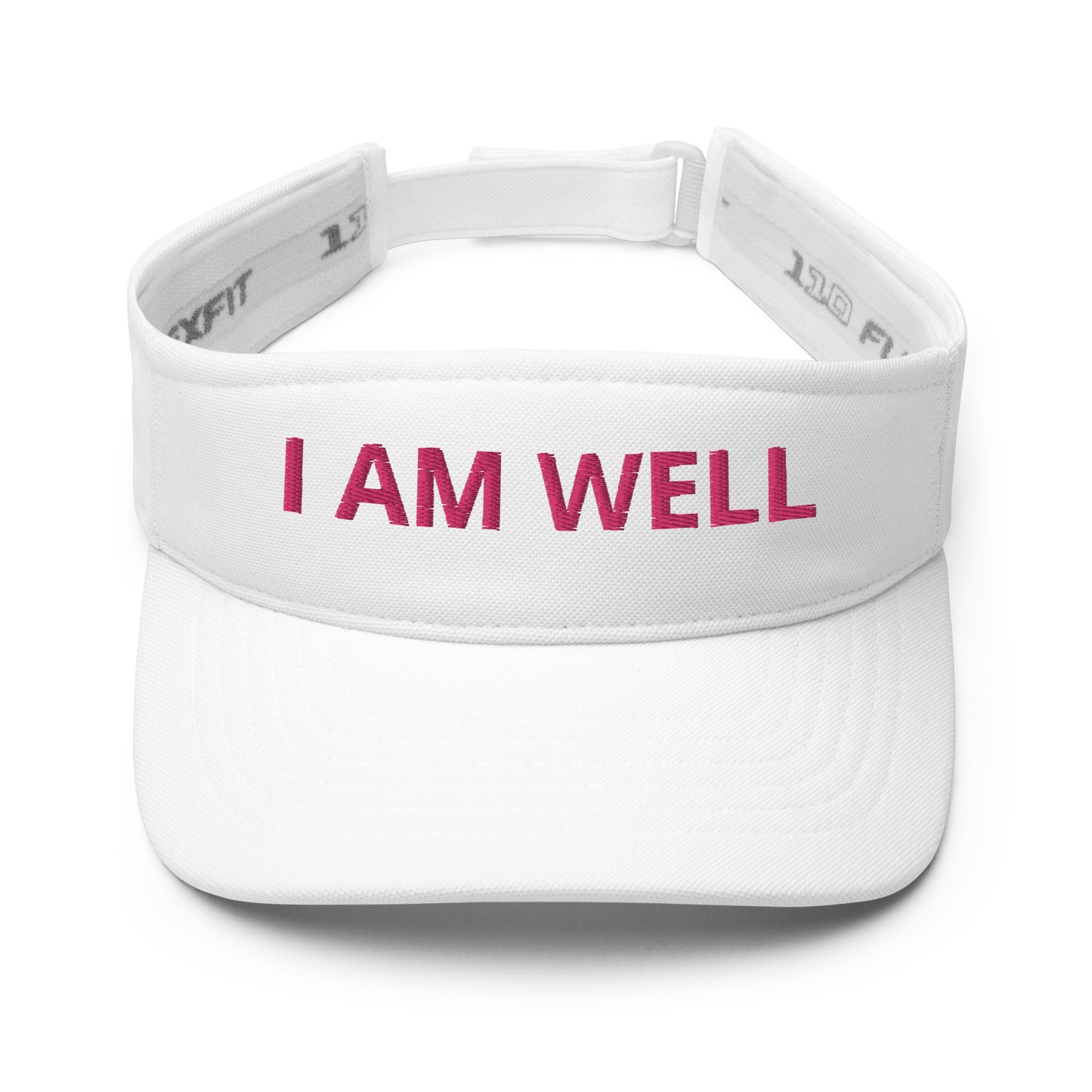 I AM WELL Women's Visor - Pink "I AM WELL" Embroidered Letters (multiple color options)