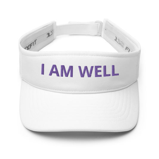 I AM WELL Women's Visor - Purple "I AM WELL" Embroidered Letters (multiple color options)