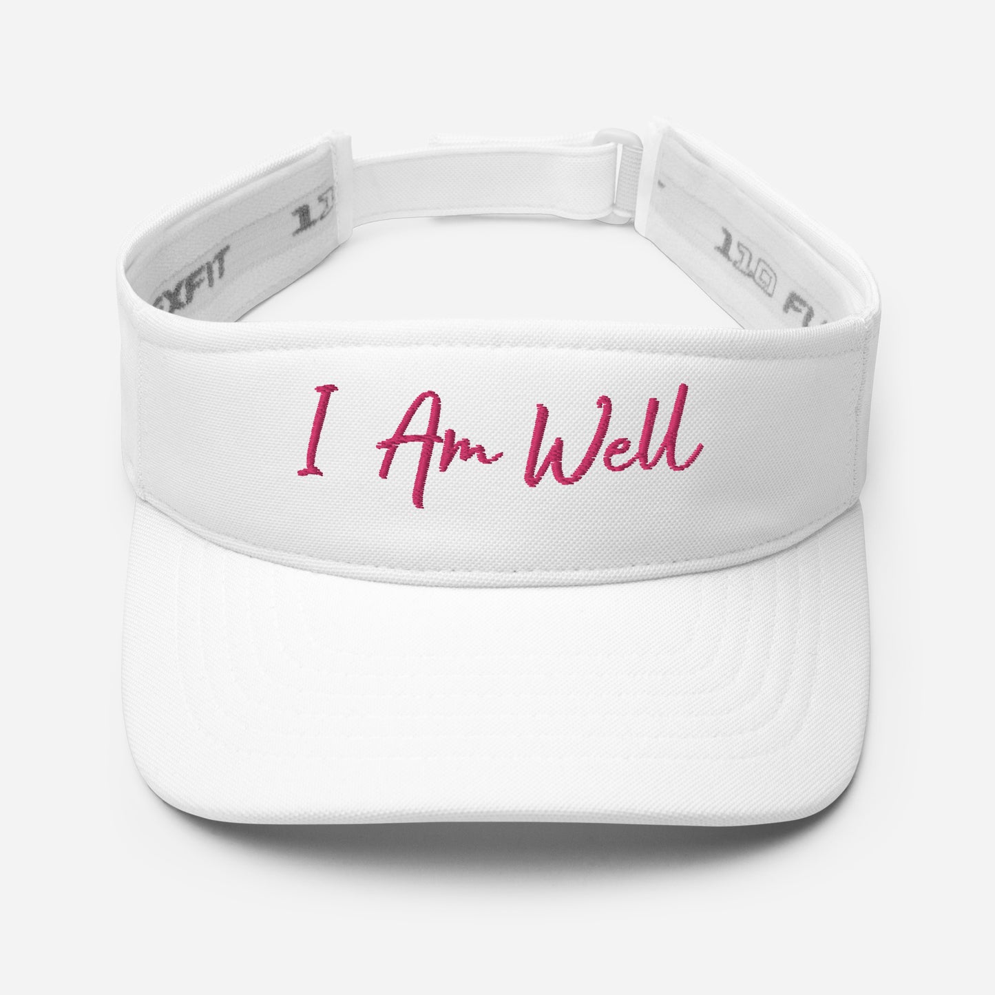 I AM WELL Women's Visor - Pink Script Embroidered Letters (Multiple Color Options)