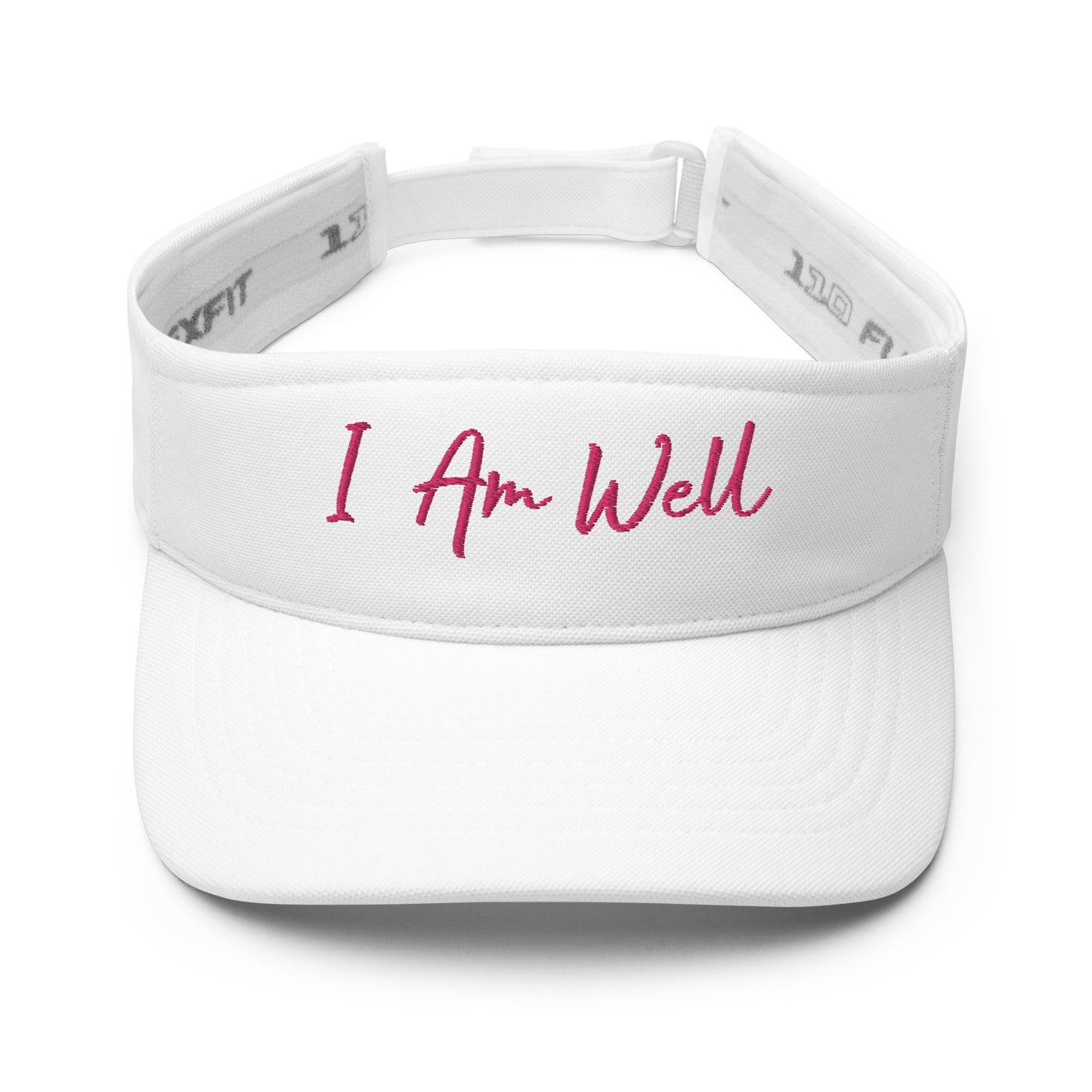 I AM WELL Women's Visor - Pink Script Embroidered Letters (Multiple Color Options)