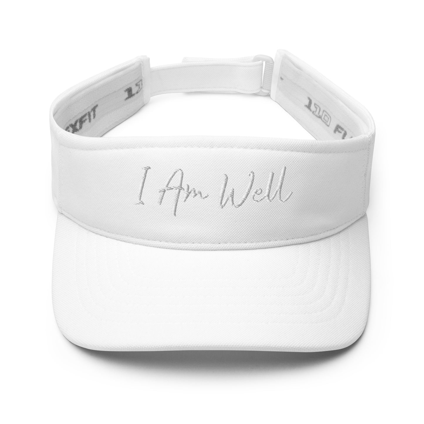 I AM WELL Women's Visor - White Script Embroidered Letters (Multiple Color Options)