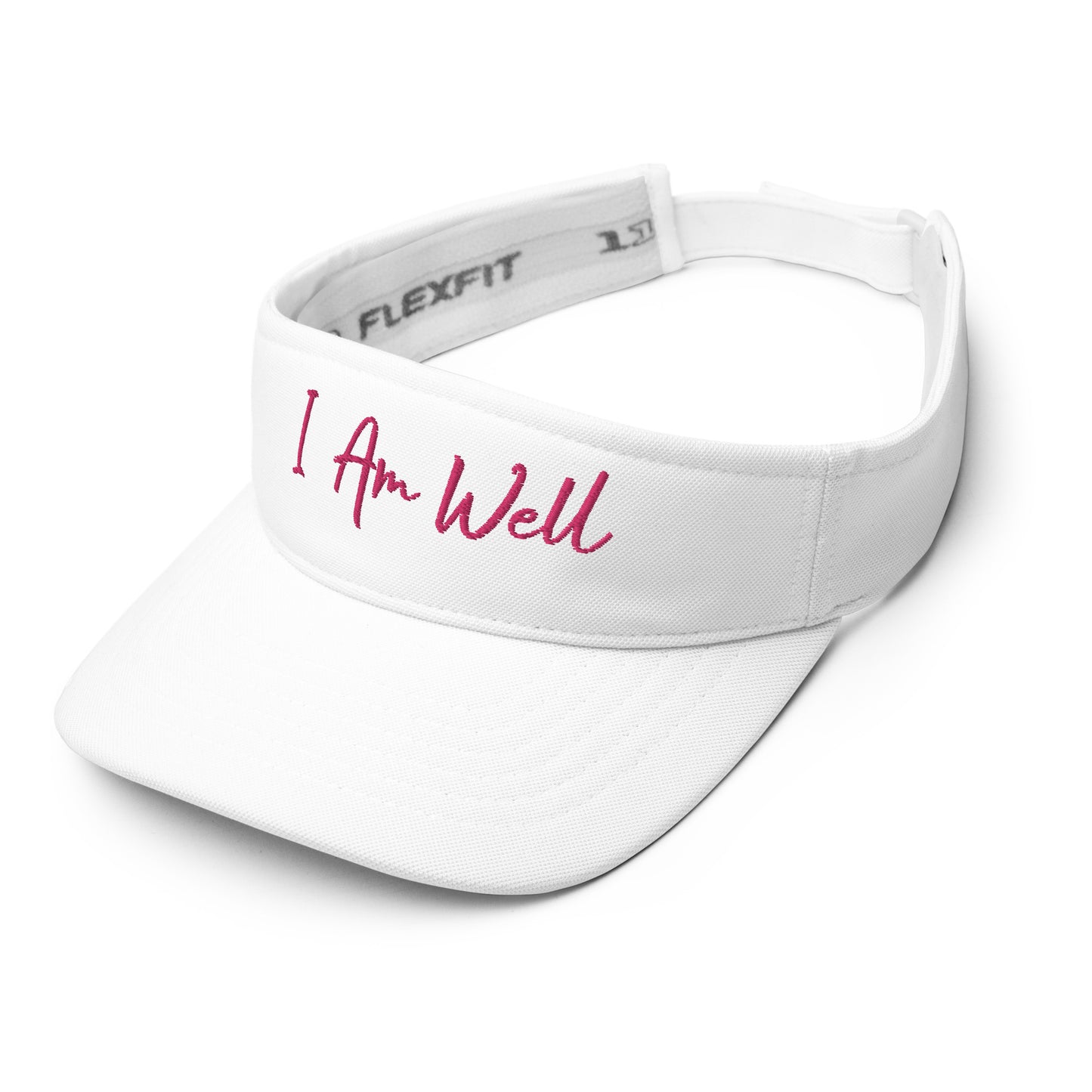 I AM WELL Women's Visor - Pink Script Embroidered Letters (Multiple Color Options)