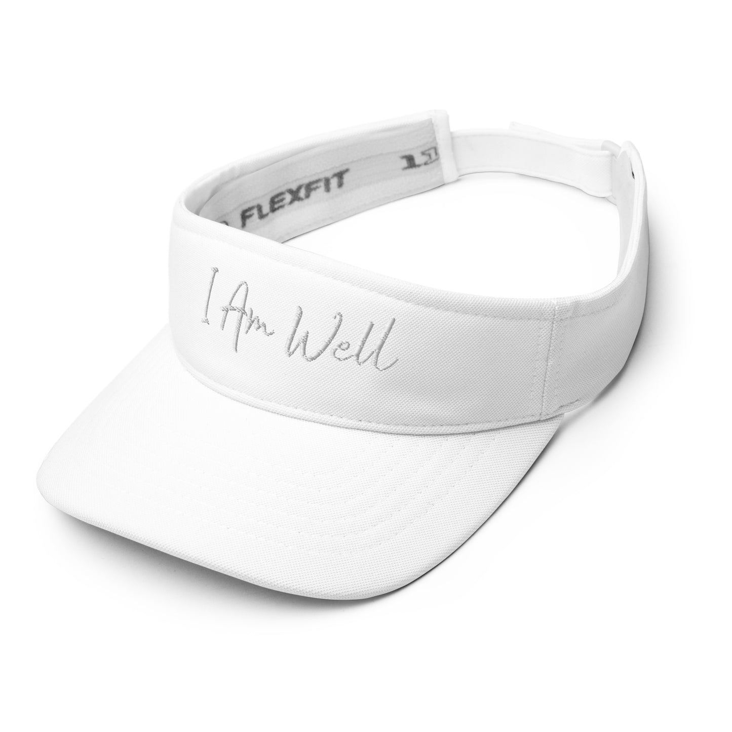 I AM WELL Women's Visor - White Script Embroidered Letters (Multiple Color Options)