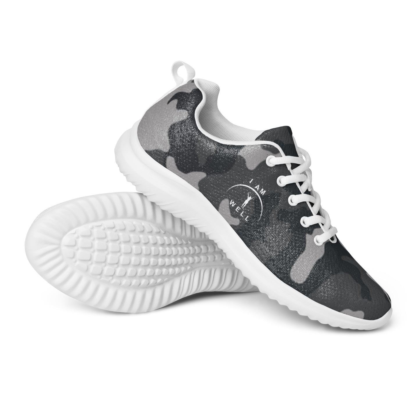 I AM WELL Women’s Athletic Shoes Grey Camo w/ White Logo