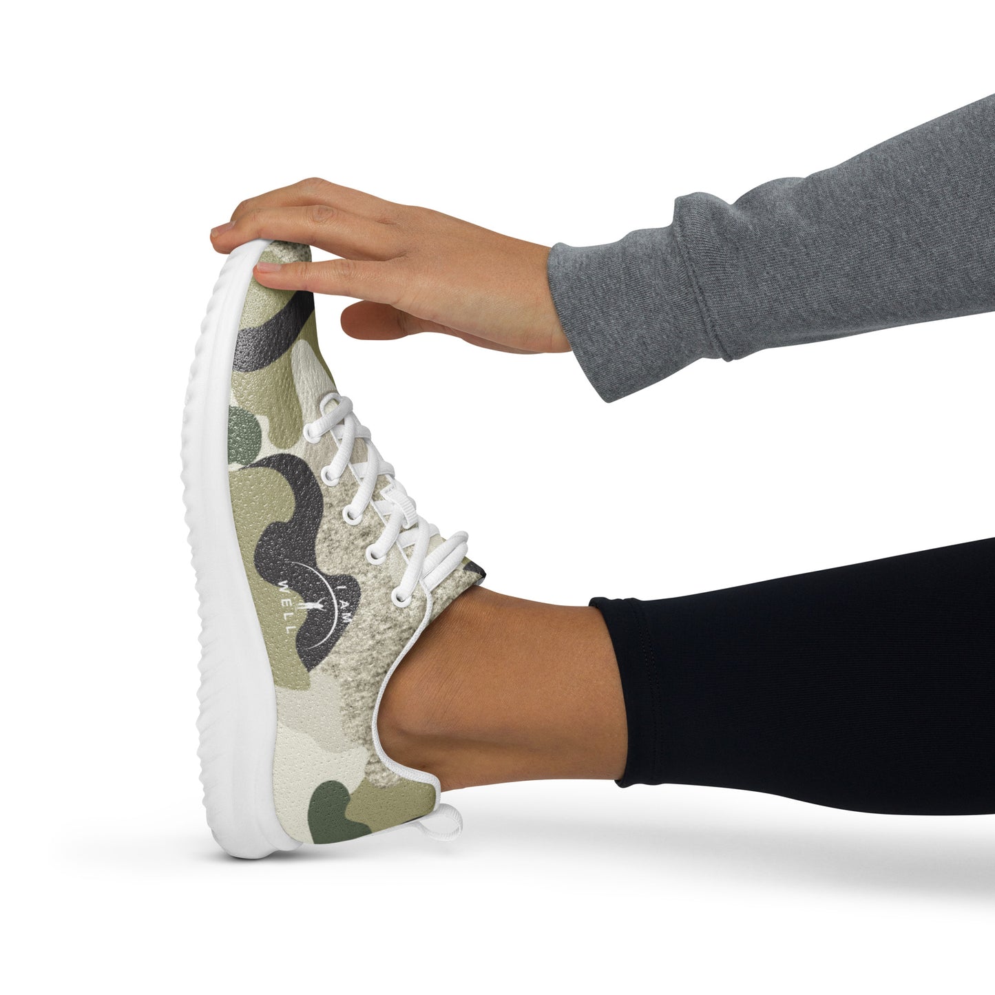 I AM WELL Women’s Athletic Shoes Green Camo w/ White Logo
