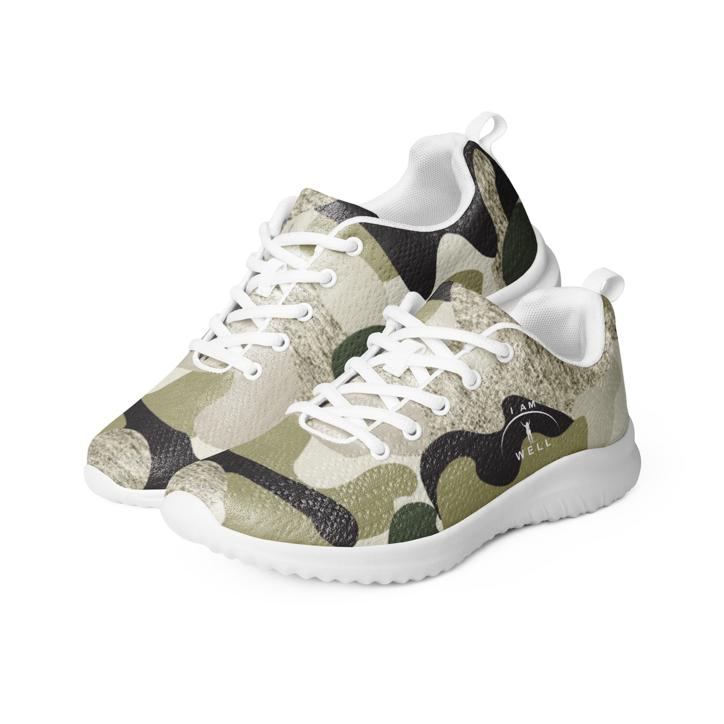 I AM WELL Women’s Athletic Shoes Green Camo w/ White Logo
