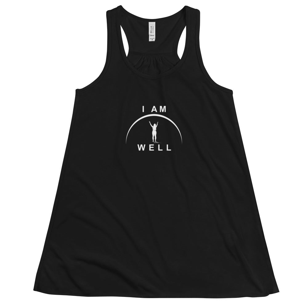 I AM WELL Women's Flowy Racerback Tank w/ White Logo (multiple color options)