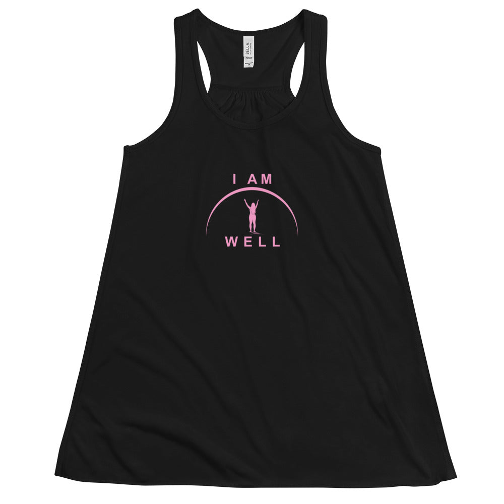 I AM WELL Women's Flowy Racerback Tank w/ Pink Logo (multiple color options)