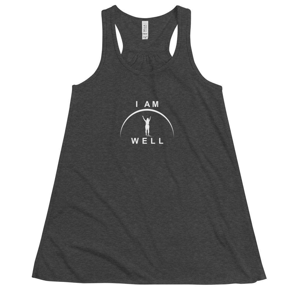 I AM WELL Women's Flowy Racerback Tank w/ White Logo (multiple color options)