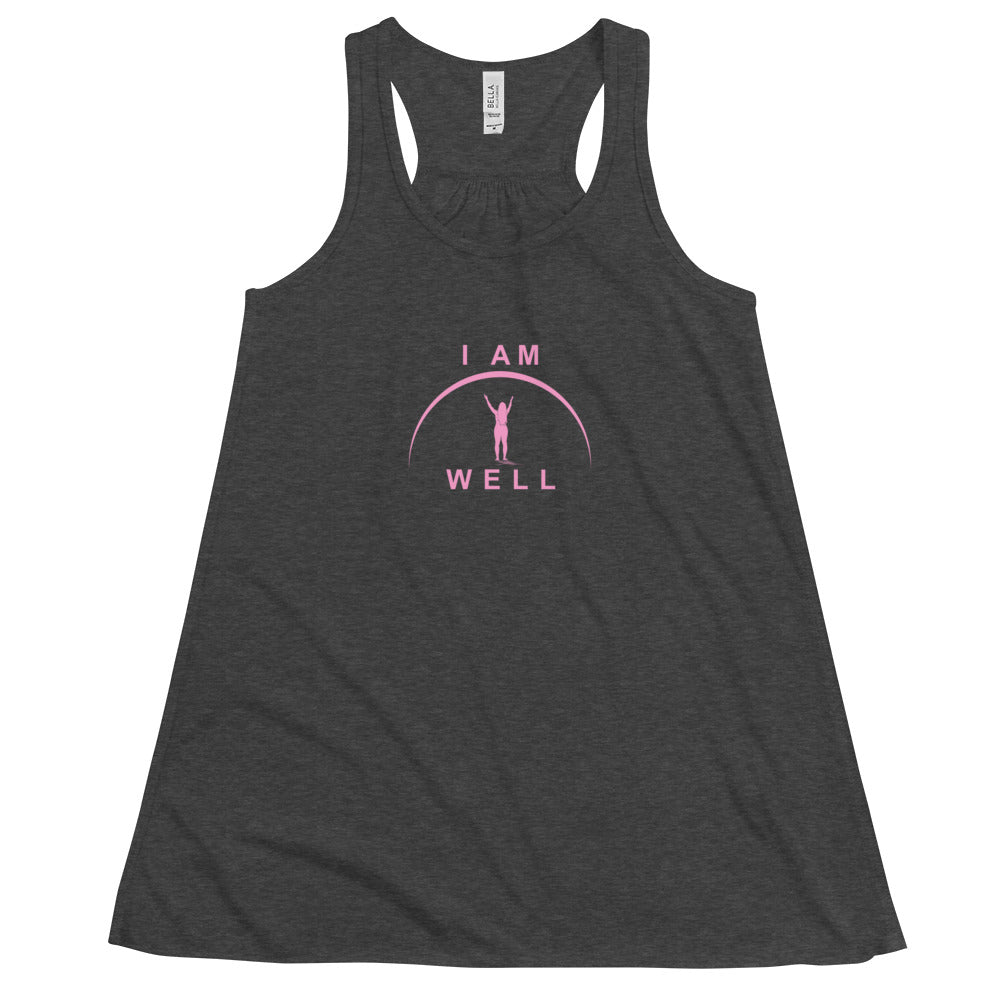 I AM WELL Women's Flowy Racerback Tank w/ Pink Logo (multiple color options)