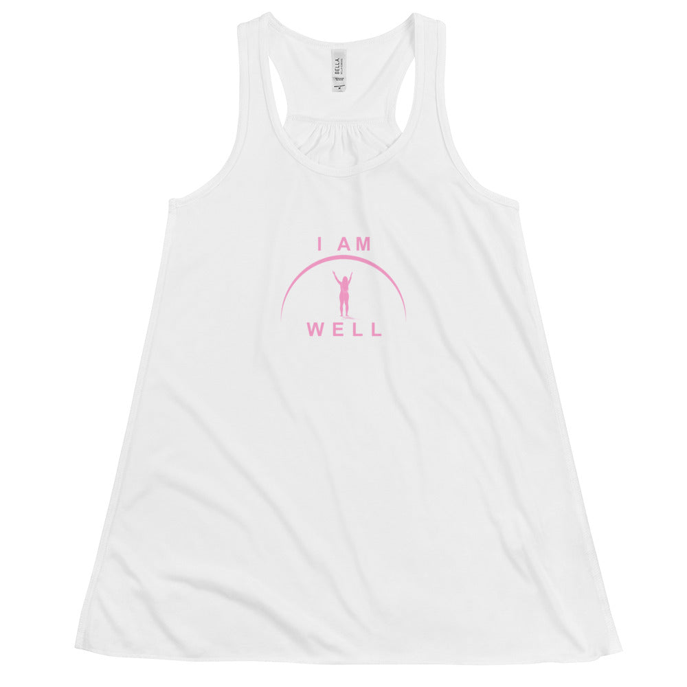 I AM WELL Women's Flowy Racerback Tank w/ Pink Logo (multiple color options)