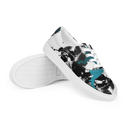 I AM WELL Women’s Lace-up Canvas Shoes Marble w/ White Logo