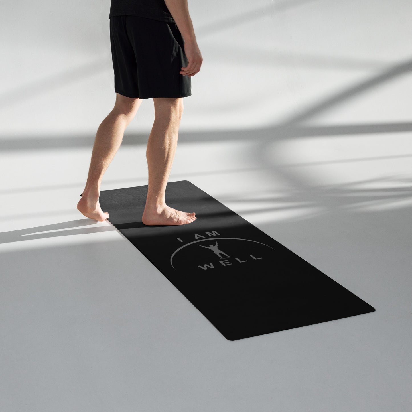 I AM WELL Men's Exercise mat - Black w/ Grey Logo