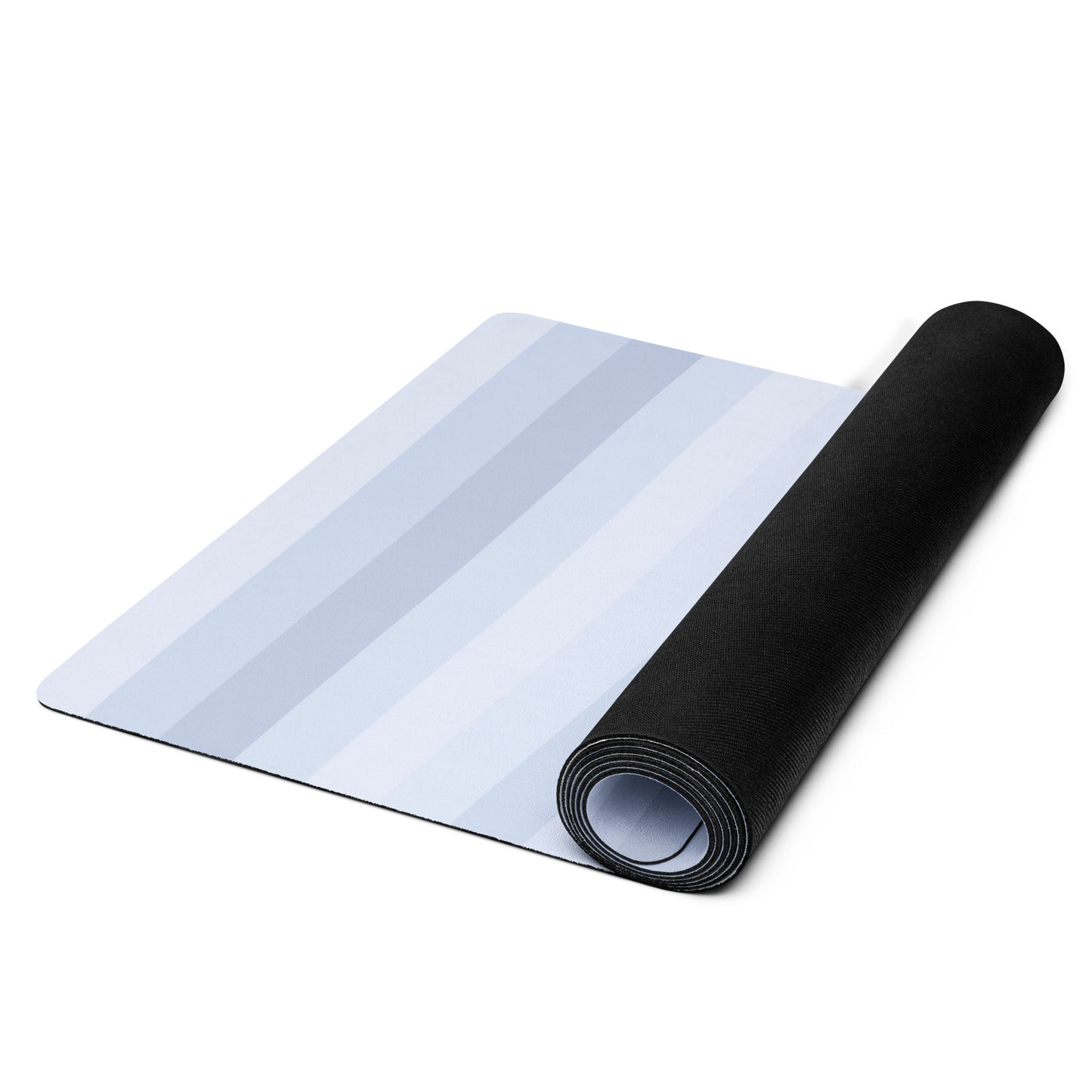 I AM WELL Men's Exercise Mat - Blue and Grey Stripes w/ Grey Logo