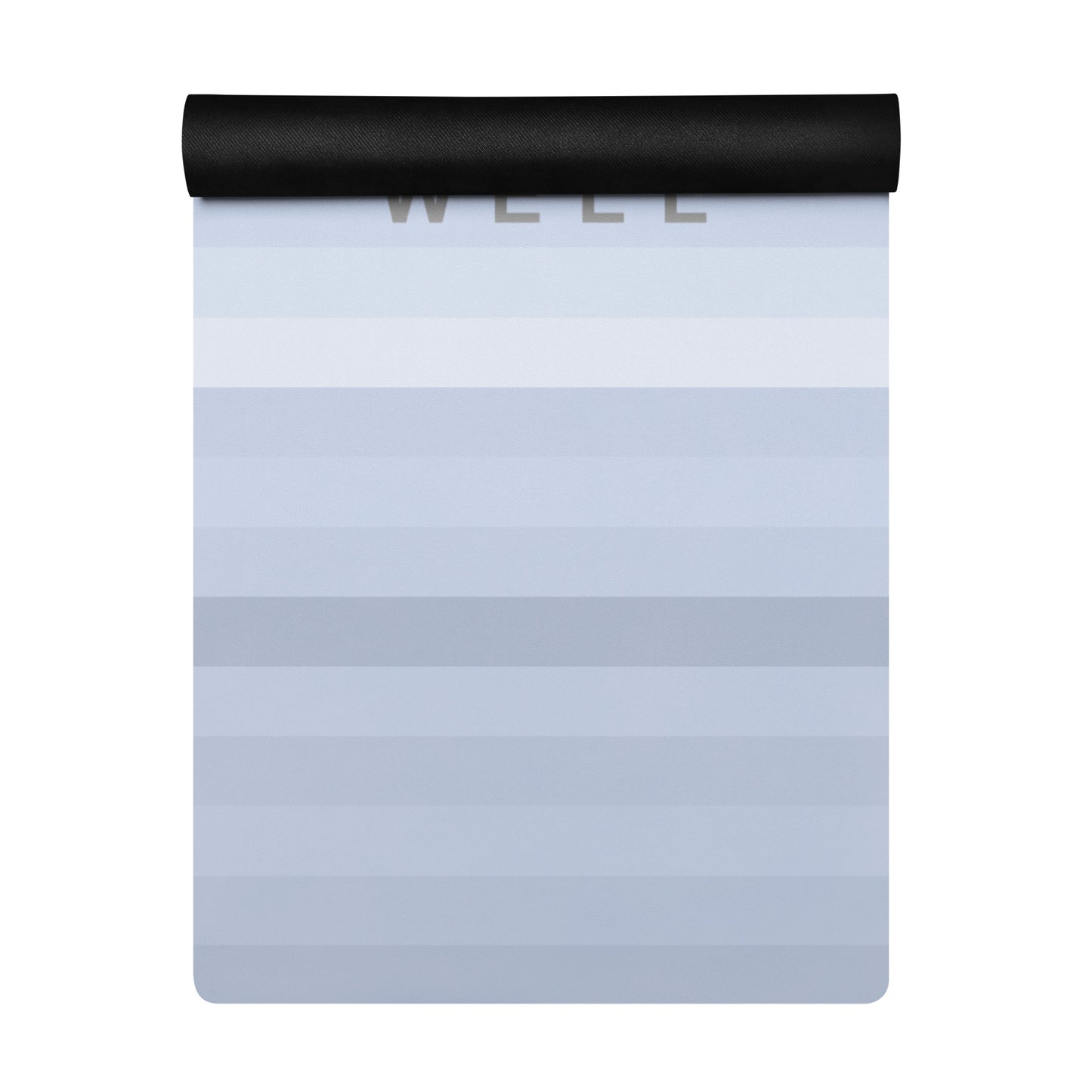 I AM WELL Men's Exercise Mat - Blue and Grey Stripes w/ Grey Logo