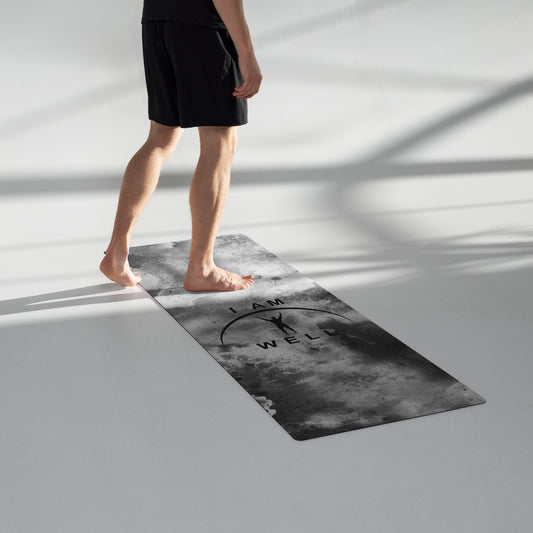 I AM WELL Men's Exercise Mat - Dark Clouds w/ Black Logo