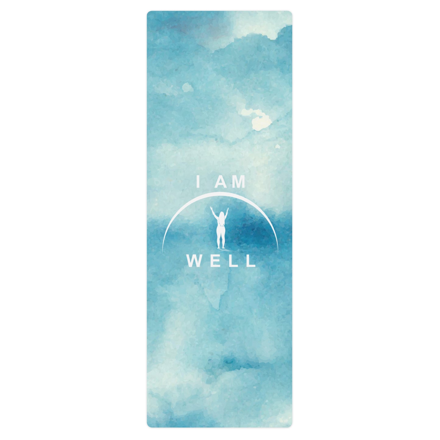 I AM WELL Women's Exercise Mat - Water Color Sky w/ White Logo