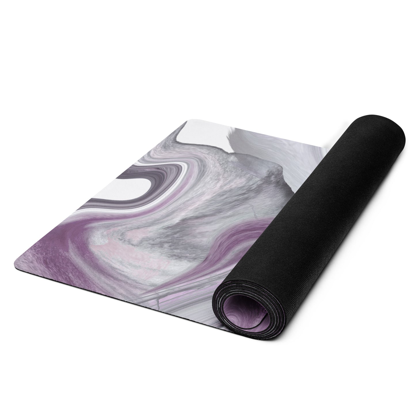 I AM WELL Women's Exercise mat - Purple and Grey Oil w/ White Logo