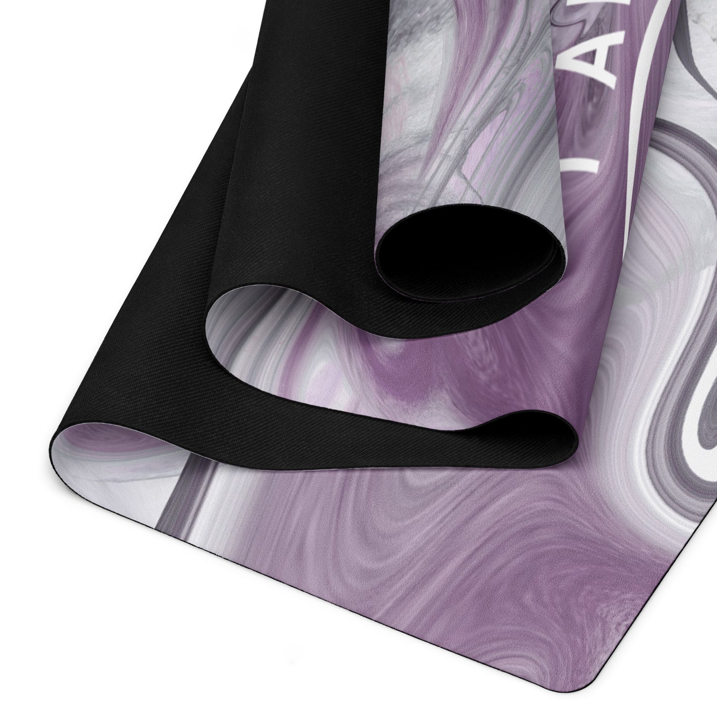 I AM WELL Women's Exercise mat - Purple and Grey Oil w/ White Logo