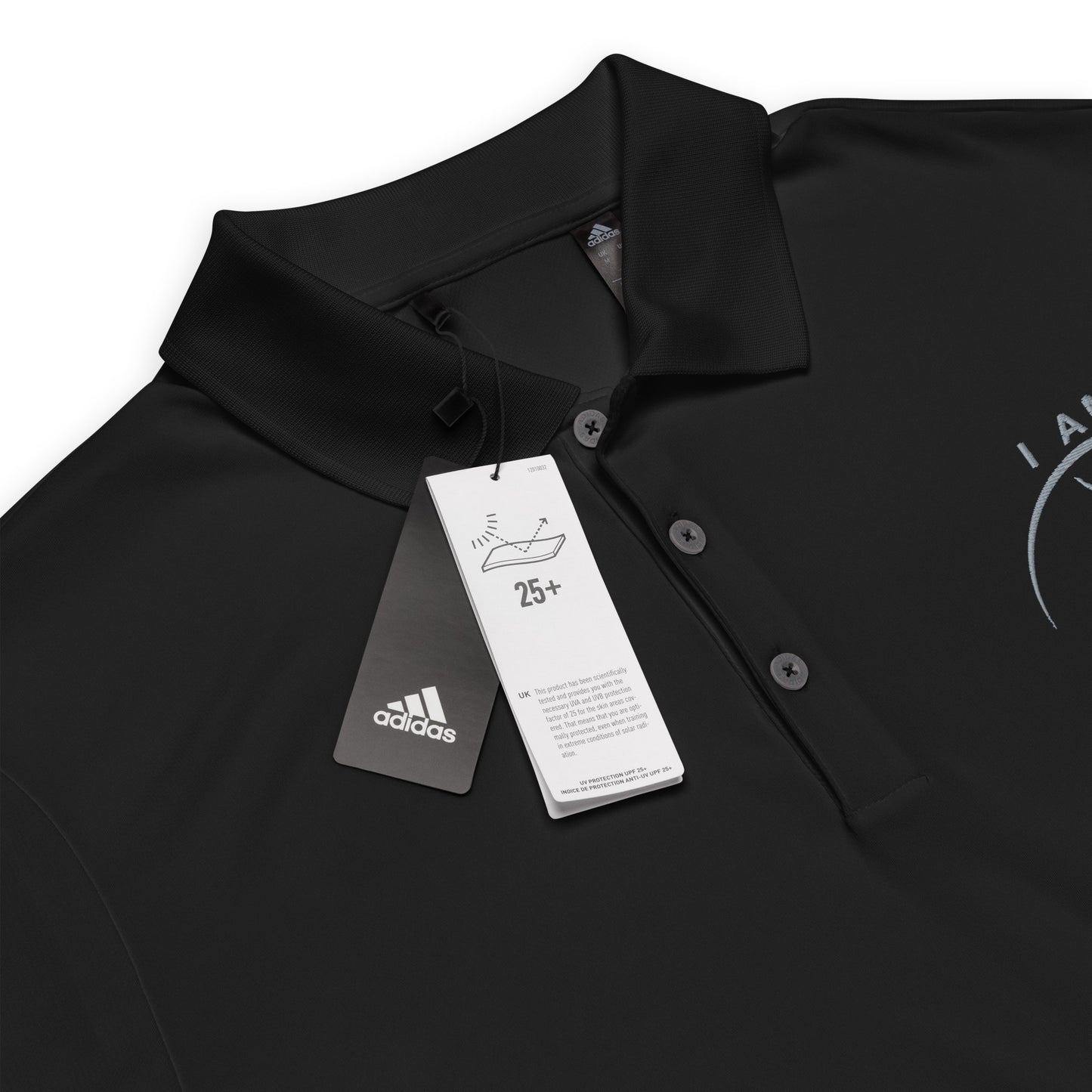 I AM WELL Men's Adidas Performance Polo Shirt Grey Embroidered Logo (multiple color options)