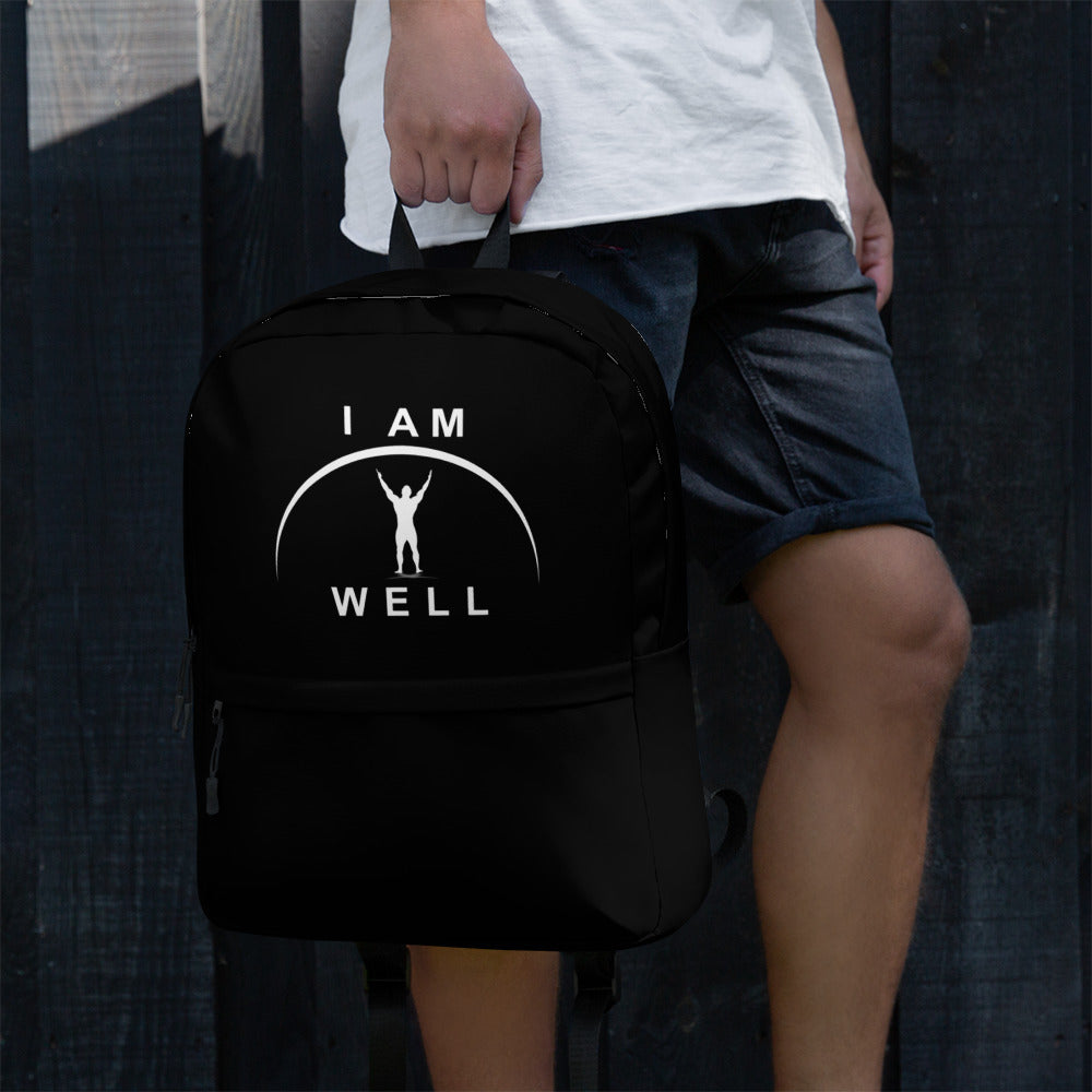 I AM WELL Men's Backpack - Black w/ White Logo