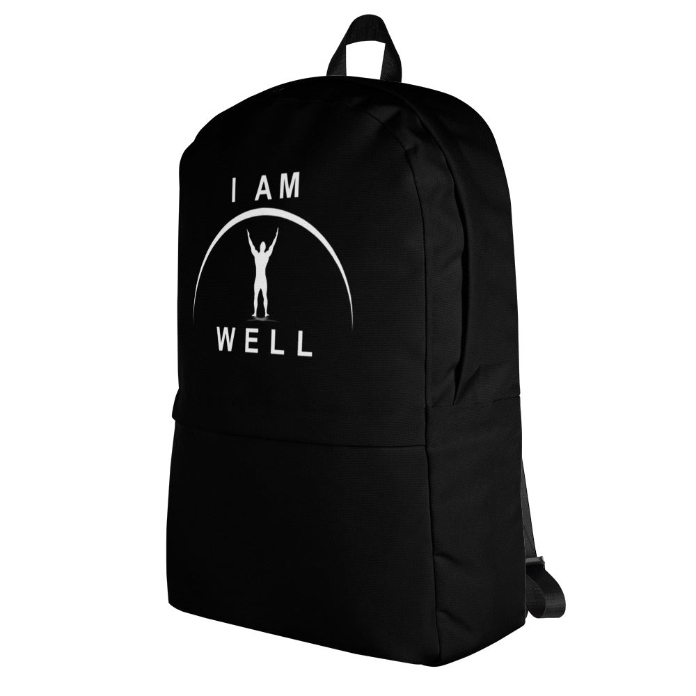 I AM WELL Men's Backpack - Black w/ White Logo