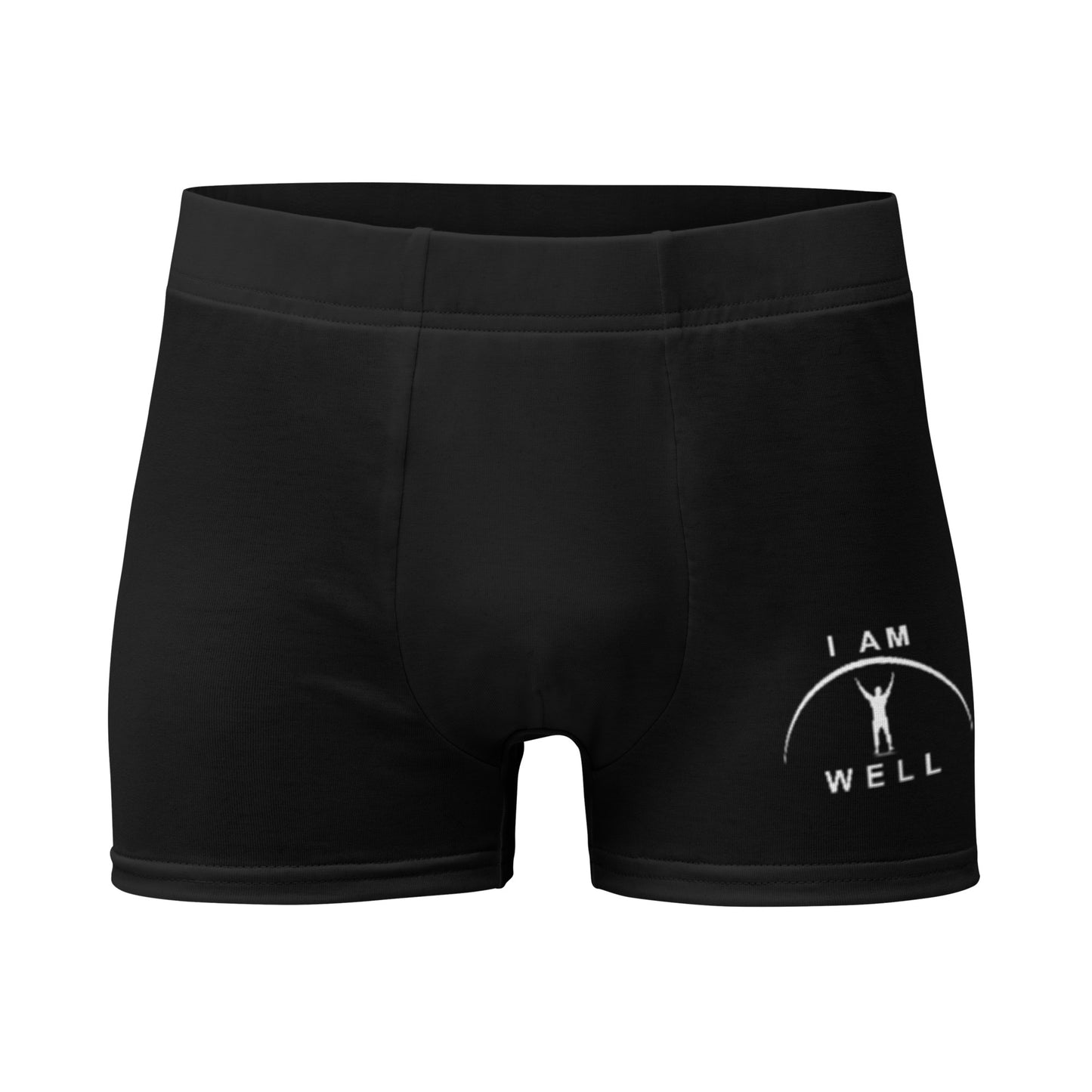 I AM WELL Men's Boxer Briefs - Black w/ White Logo