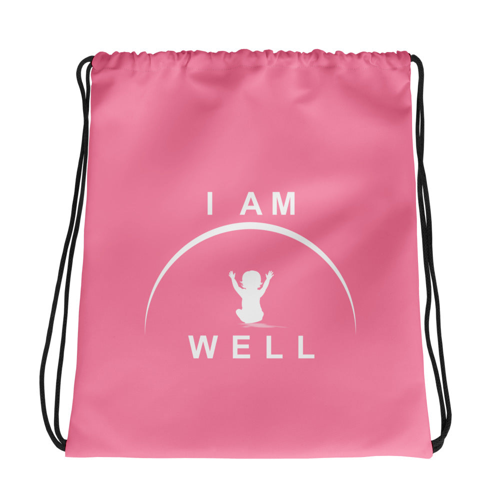 Drawstring bag - Pink w/ White Logo - Infant