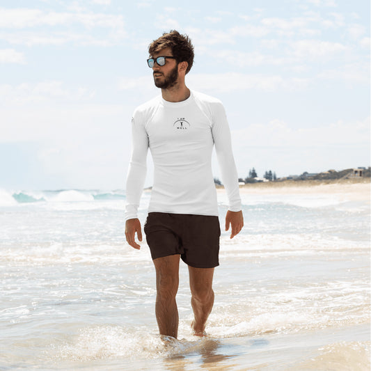 I AM WELL Men's Rash Guard - White w/ Black Logo