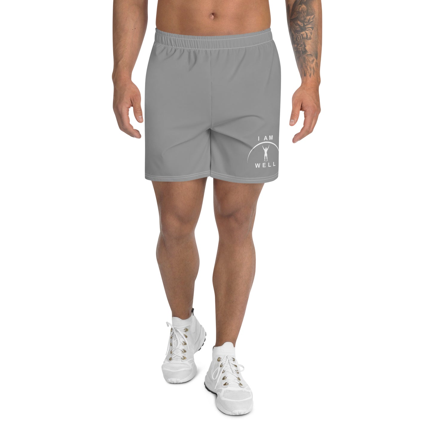 I AM WELL Men's Athletic Shorts - Grey w/ White Logo