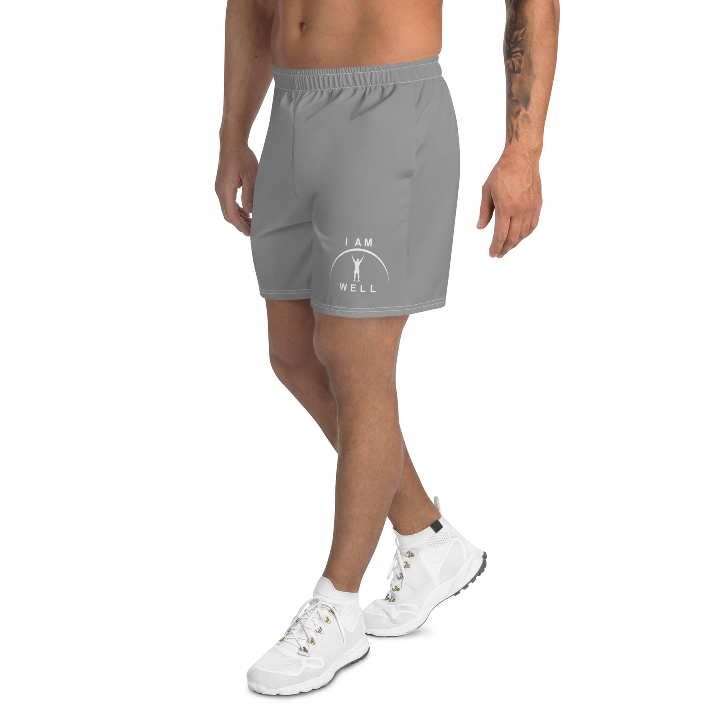 I AM WELL Men's Athletic Shorts - Grey w/ White Logo