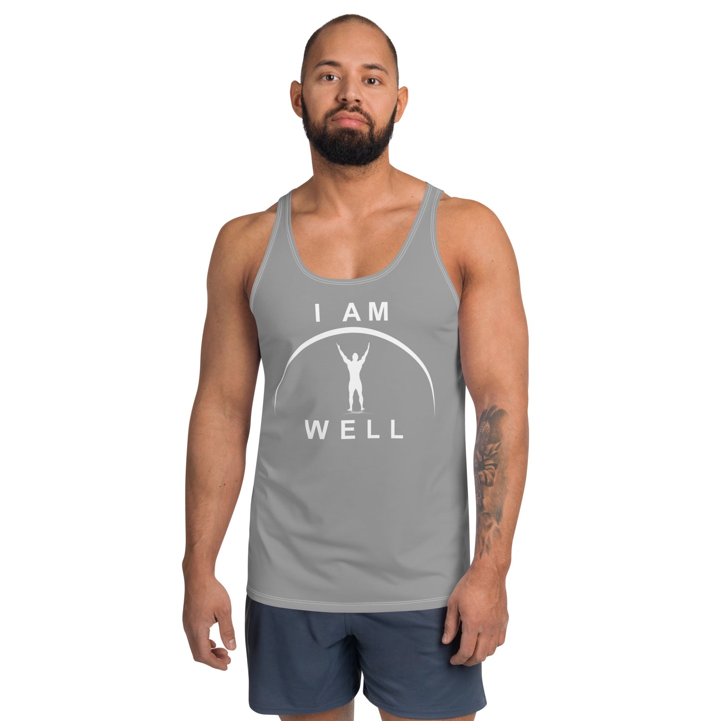 I AM WELL Men's Tank Top - Grey w/ White Logo