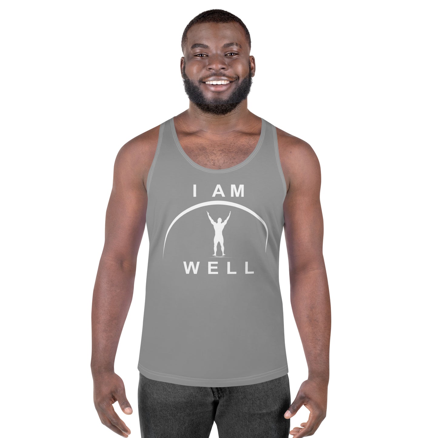 I AM WELL Men's Tank Top - Grey w/ White Logo