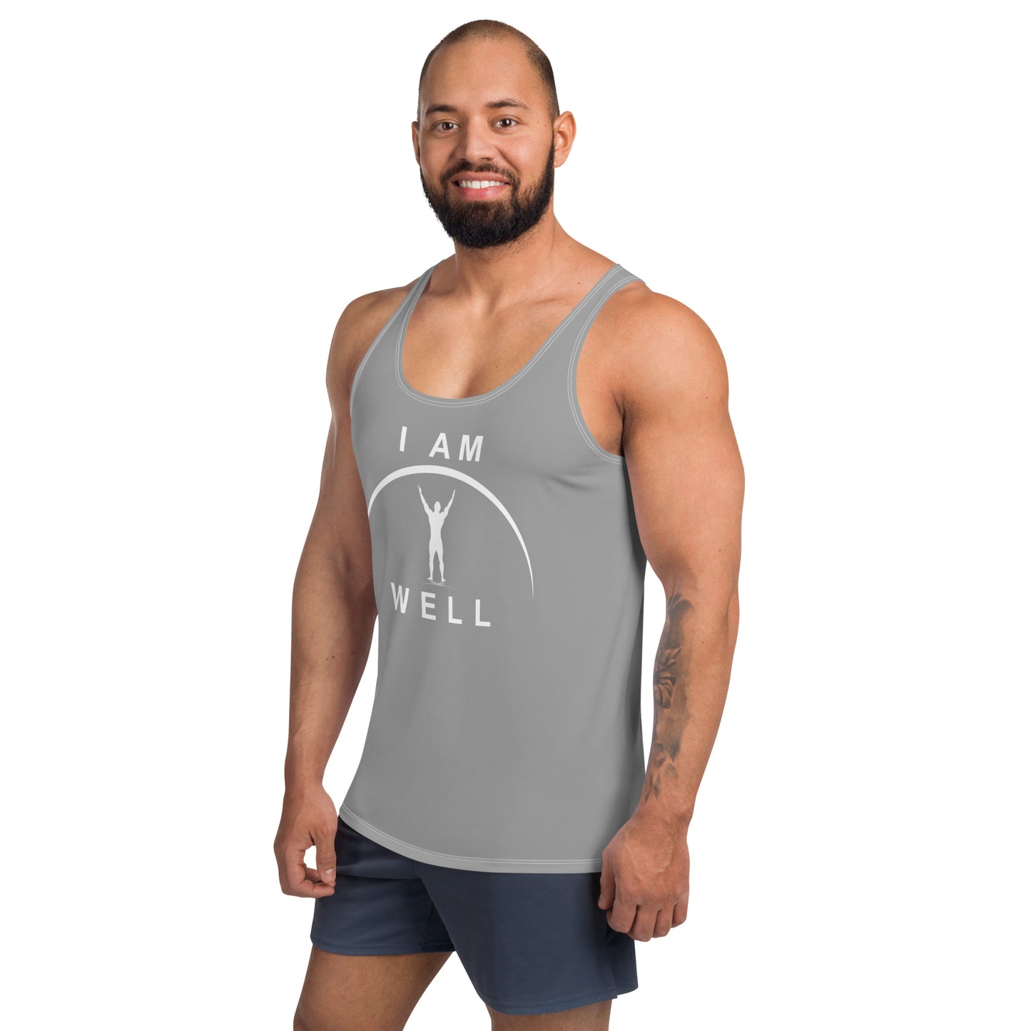 I AM WELL Men's Tank Top - Grey w/ White Logo