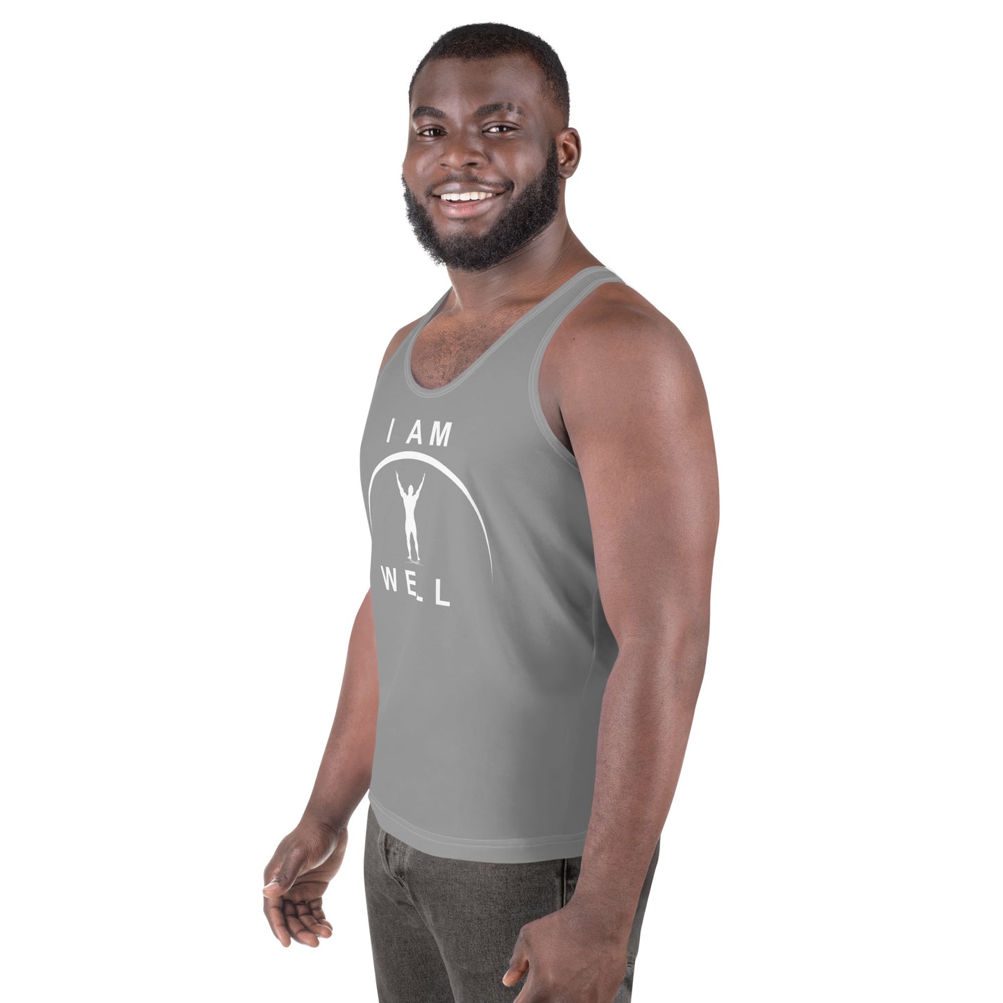 I AM WELL Men's Tank Top - Grey w/ White Logo