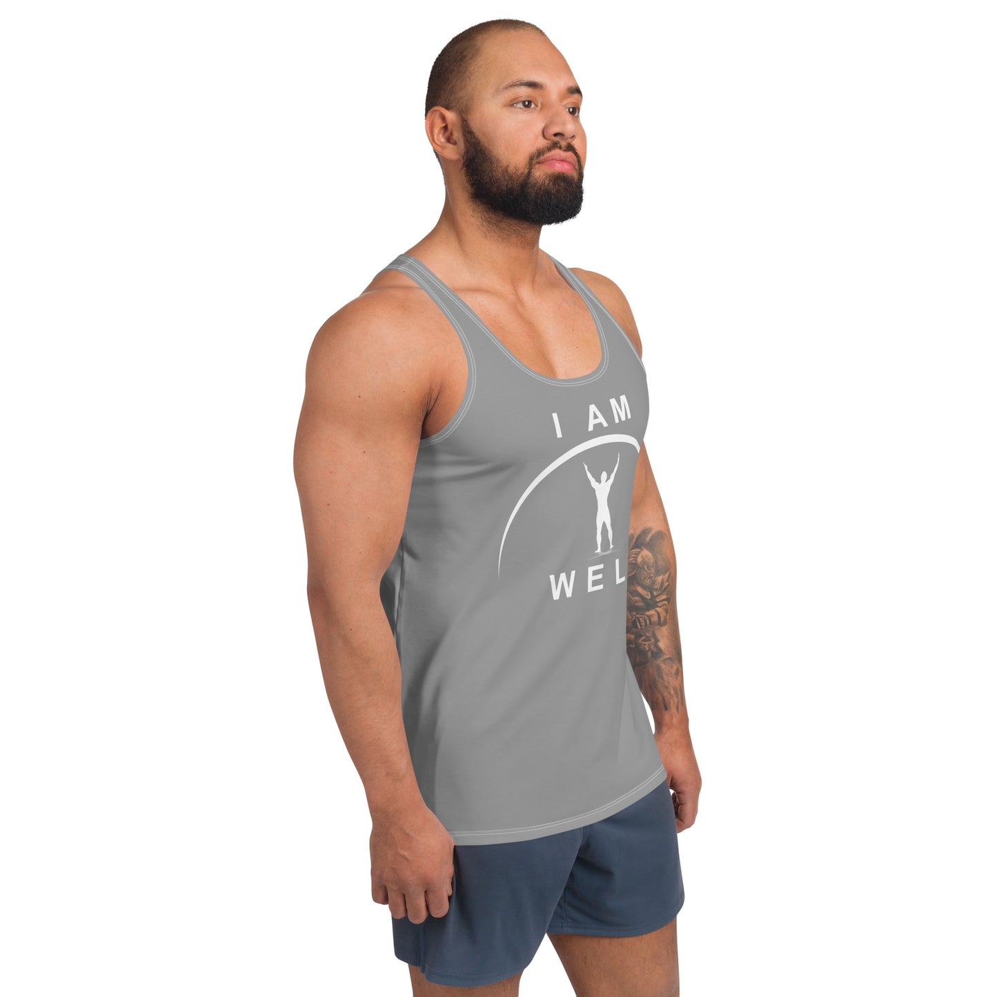 I AM WELL Men's Tank Top - Grey w/ White Logo